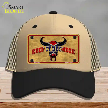 Keep It Redneck Novelty License Plate Hat Mesh / Khaki|Black