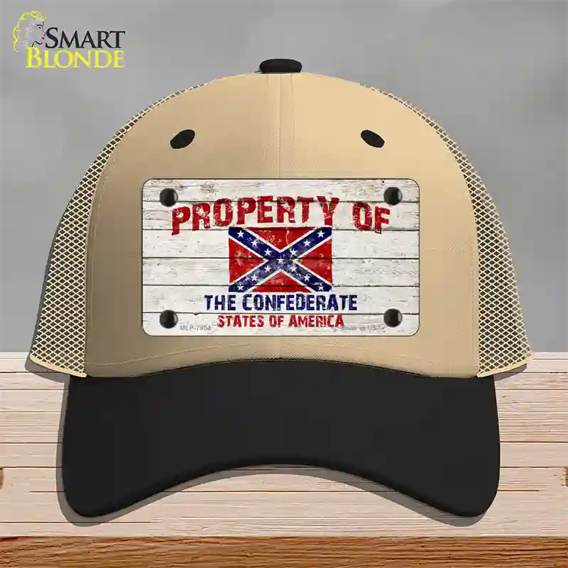 Property Of Confederate States Novelty License Plate Hat Mesh / Khaki|Black