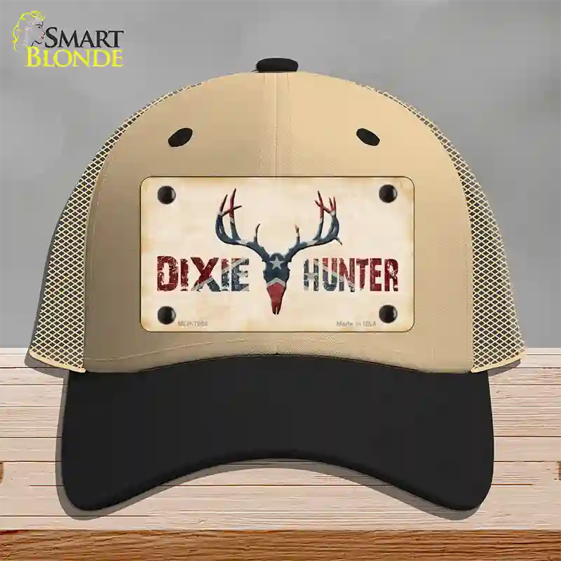 Dixie Hunter Novelty License Plate Hat Mesh / Khaki|Black