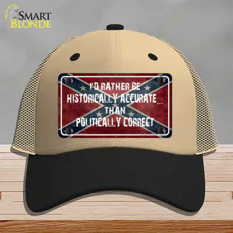 Historically Accurate Novelty License Plate Hat Mesh / Khaki|Black