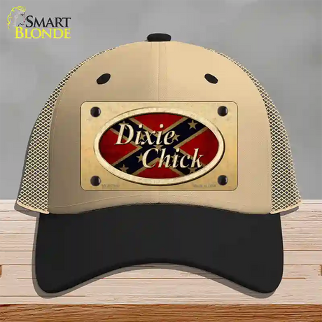 Dixie Chick Confederate Novelty License Plate Hat Mesh / Khaki|Black