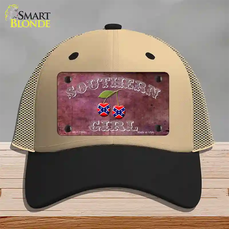 Southern Girl Novelty License Plate Hat Mesh / Khaki|Black