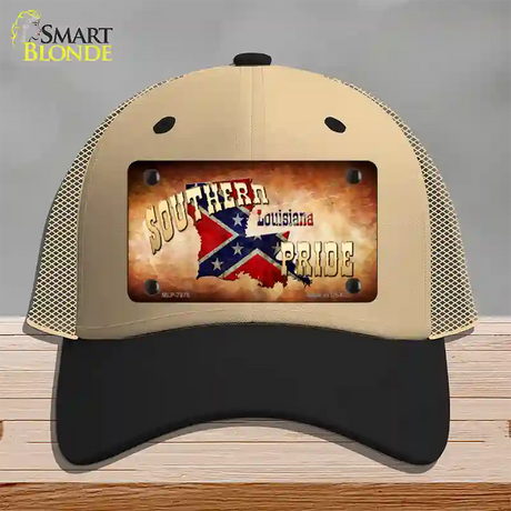 Southern Pride Louisiana Novelty License Plate Hat Mesh / Khaki|Black