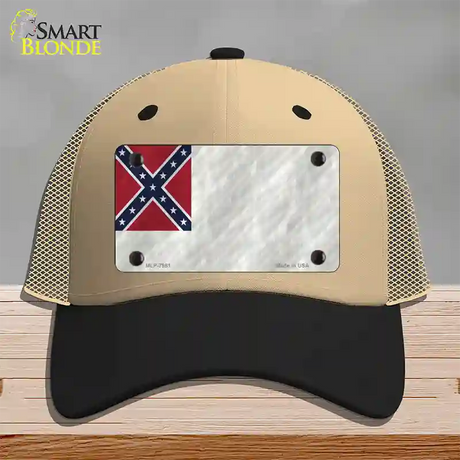 Second Confederate Flag Novelty License Plate Hat Mesh / Khaki|Black