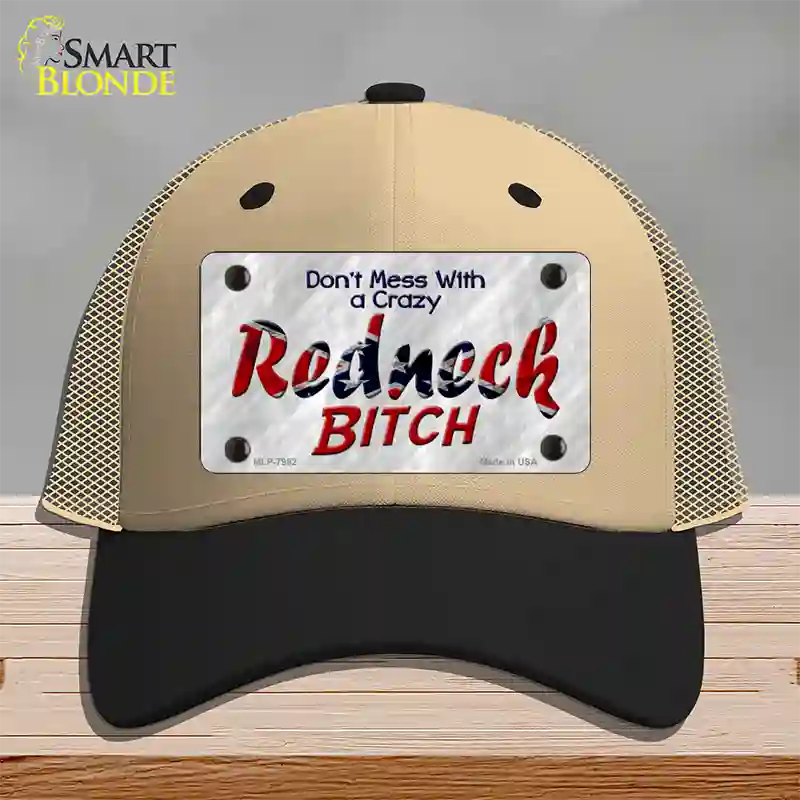 Dont Mess With Crazy Novelty License Plate Hat Mesh / Khaki|Black