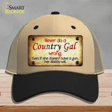 Country Gal Wrong Novelty License Plate Hat Mesh / Khaki|Black