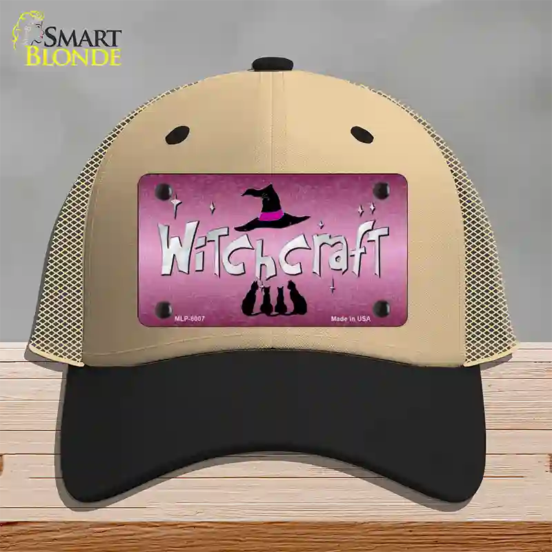 Witchcraft Novelty License Plate Hat Mesh / Khaki|Black