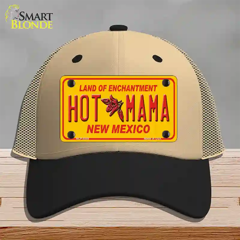 New Mexico Hot Mama Novelty License Plate Hat Mesh / Khaki|Black