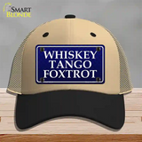 Whiskey Tango Foxtrot Novelty License Plate Hat Mesh / Khaki|Black