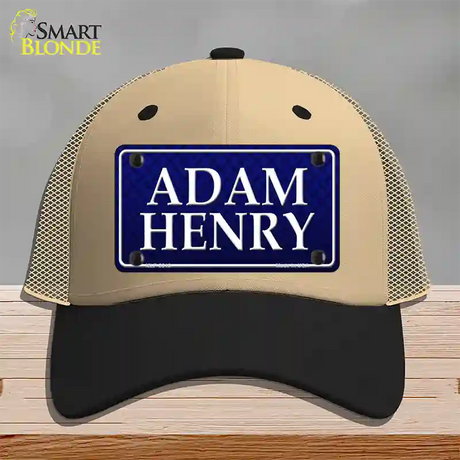 Adam Henry Novelty License Plate Hat Mesh / Khaki|Black