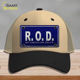 Retired On Duty Novelty License Plate Hat Mesh / Khaki|Black