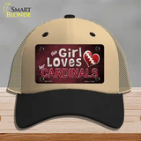 This Girl Loves Her Cardinals Novelty License Plate Hat Mesh / Khaki|Black