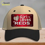 This Girl Loves Her Reds Novelty License Plate Hat Mesh / Khaki|Black