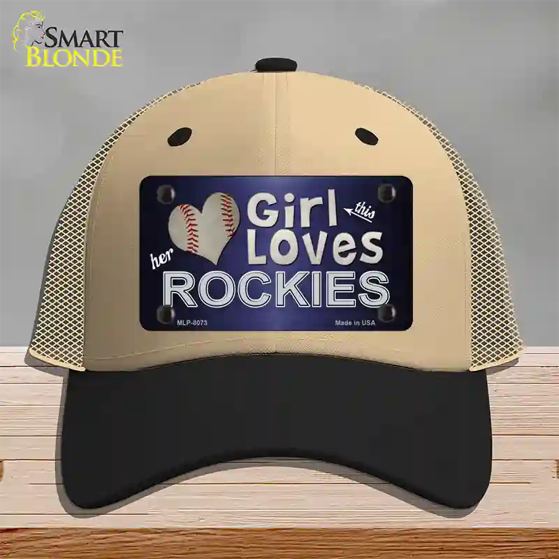 This Girl Loves Her Rockies Novelty License Plate Hat Mesh / Khaki|Black