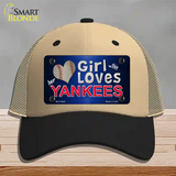 This Girl Loves Her Yankees Novelty License Plate Hat Mesh / Khaki|Black