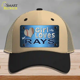 This Girl Loves Her Rays Novelty License Plate Hat Mesh / Khaki|Black