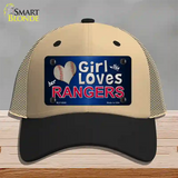 This Girl Loves Her Rangers Novelty License Plate Hat Mesh / Khaki|Black