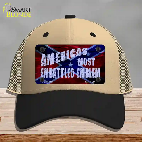 Americas Most Embattled Emblem Novelty License Plate Hat Mesh / Khaki|Black