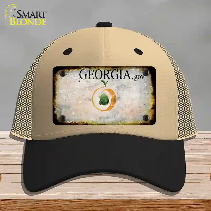 Georgia Rusty Blank Novelty License Plate Hat Mesh / Khaki|Black