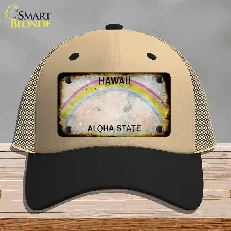 Hawaii Rusty Blank Novelty License Plate Hat Mesh / Khaki|Black