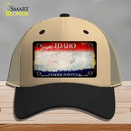 Idaho Rusty Blank Novelty License Plate Hat Mesh / Khaki|Black