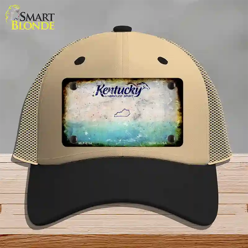 Kentucky Rusty Blank Novelty License Plate Hat Mesh / Khaki|Black