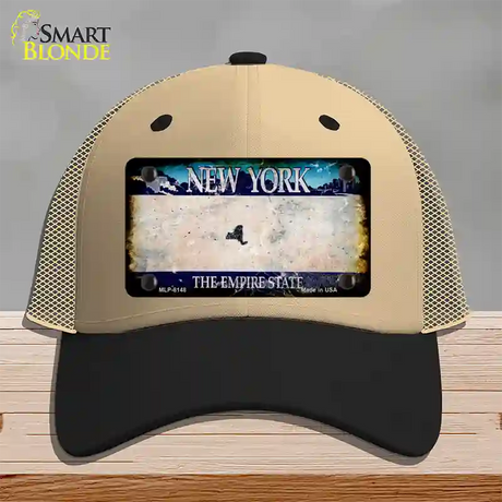 New York Rusty Blank Novelty License Plate Hat Mesh / Khaki|Black