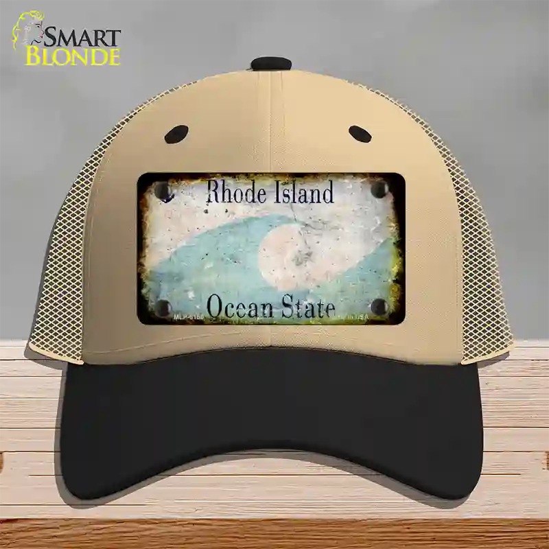 Rhode Island Rusty Blank Novelty License Plate Hat Mesh / Khaki|Black