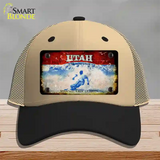 Utah Rusty Blank Novelty License Plate Hat Mesh / Khaki|Black