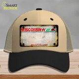 Wisconsin Rusty Blank Novelty License Plate Hat Mesh / Khaki|Black