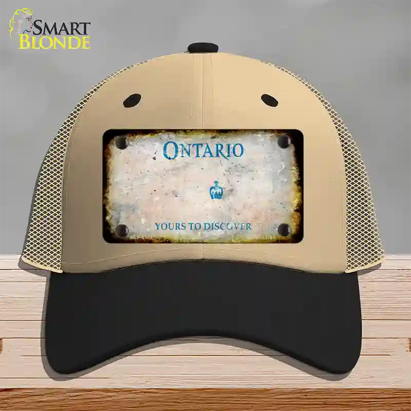 Ontario Canada Rusty Blank Novelty License Plate Hat Mesh / Khaki|Black