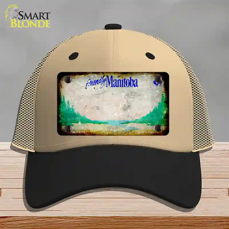 Manitoba Rusty Blank Novelty License Plate Hat Mesh / Khaki|Black