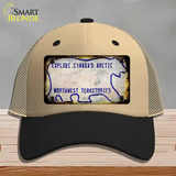 Northwest Territories Rusty Blank Novelty License Plate Hat Mesh / Khaki|Black