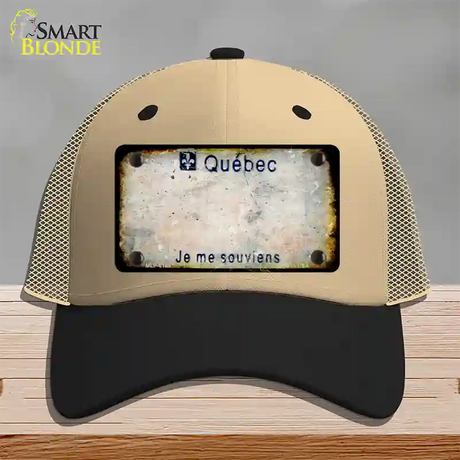 Quebec Rusty Blank Novelty License Plate Hat Mesh / Khaki|Black