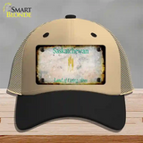 Saskatchewan Rusty Blank Novelty License Plate Hat Mesh / Khaki|Black