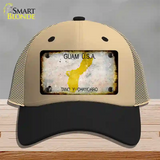 Guam Rusty Blank Novelty License Plate Hat Mesh / Khaki|Black