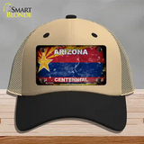 Arizona Centennial Rusty Blank Novelty License Plate Hat Khaki Mesh