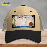 California Palm Tree Rusty Blank Novelty License Plate Hat Mesh / Khaki|Black