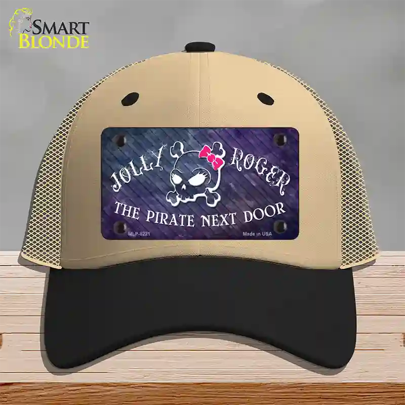 The Pirate Next Door Novelty License Plate Hat Mesh / Khaki|Black