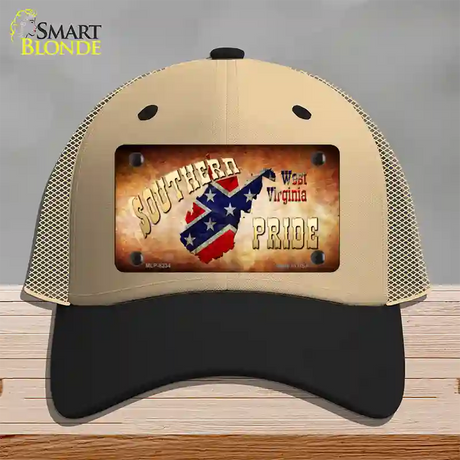 Southern Pride West Virginia Novelty License Plate Hat Mesh / Khaki|Black