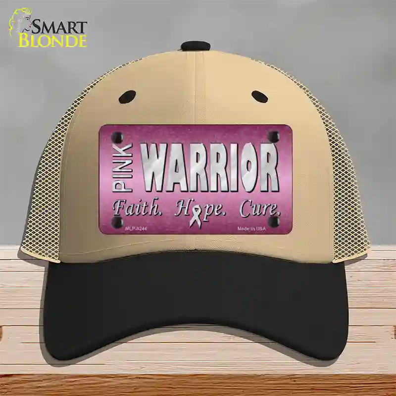 Pink Warrior Novelty License Plate Hat Mesh / Khaki|Black