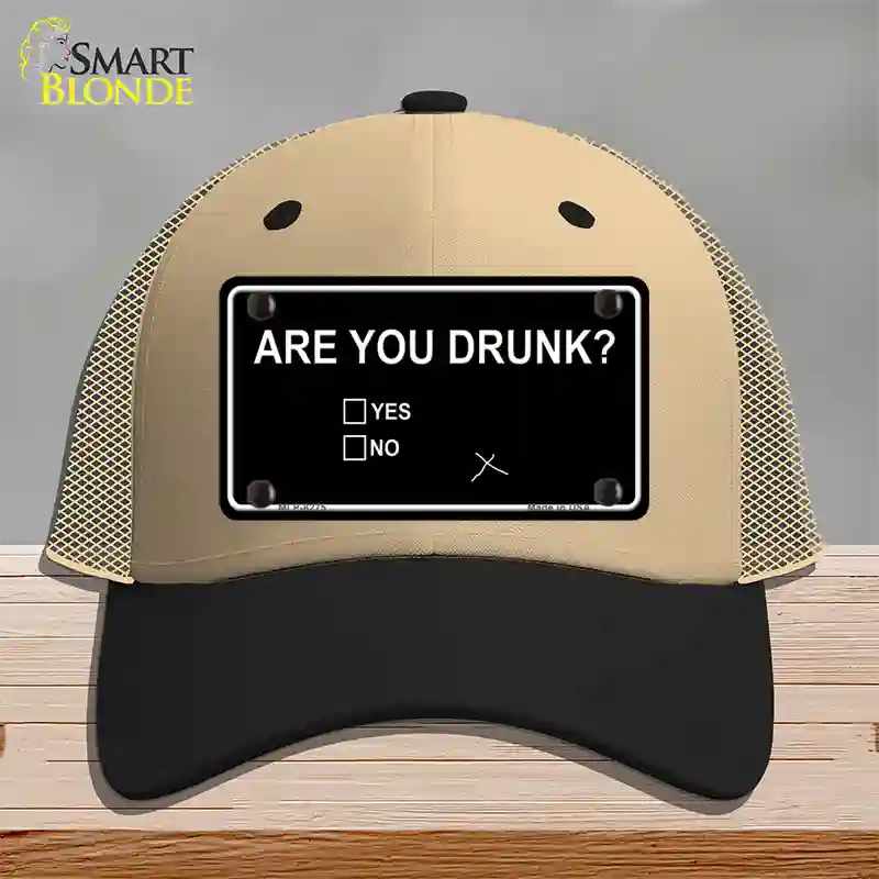 Are You Drunk Novelty License Plate Hat Mesh / Khaki|Black