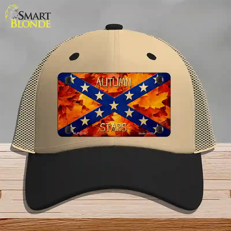 Autumn Stars Novelty License Plate Hat Mesh / Khaki|Black