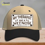 My Therapist Novelty License Plate Hat Mesh / Khaki|Black