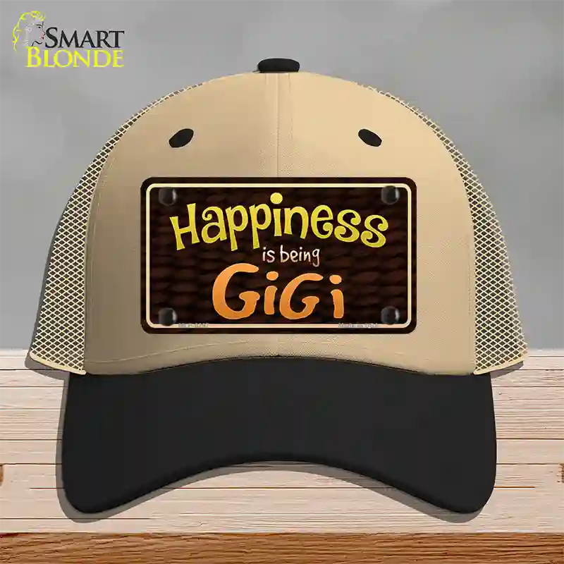 Happiness Is Being Gigi Novelty License Plate Hat Mesh / Khaki|Black