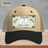 Brain Cancer Ribbon Novelty License Plate Hat Mesh / Khaki|Black