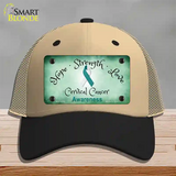 Cervical Cancer Ribbon Novelty License Plate Hat Mesh / Khaki|Black