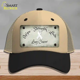 Lung Cancer Ribbon Novelty License Plate Hat Mesh / Khaki|Black