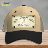 Uterine Cancer Ribbon Novelty License Plate Hat Mesh / Khaki|Black