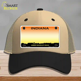 Indiana Amber Blank Novelty License Plate Hat Mesh / Khaki|Black